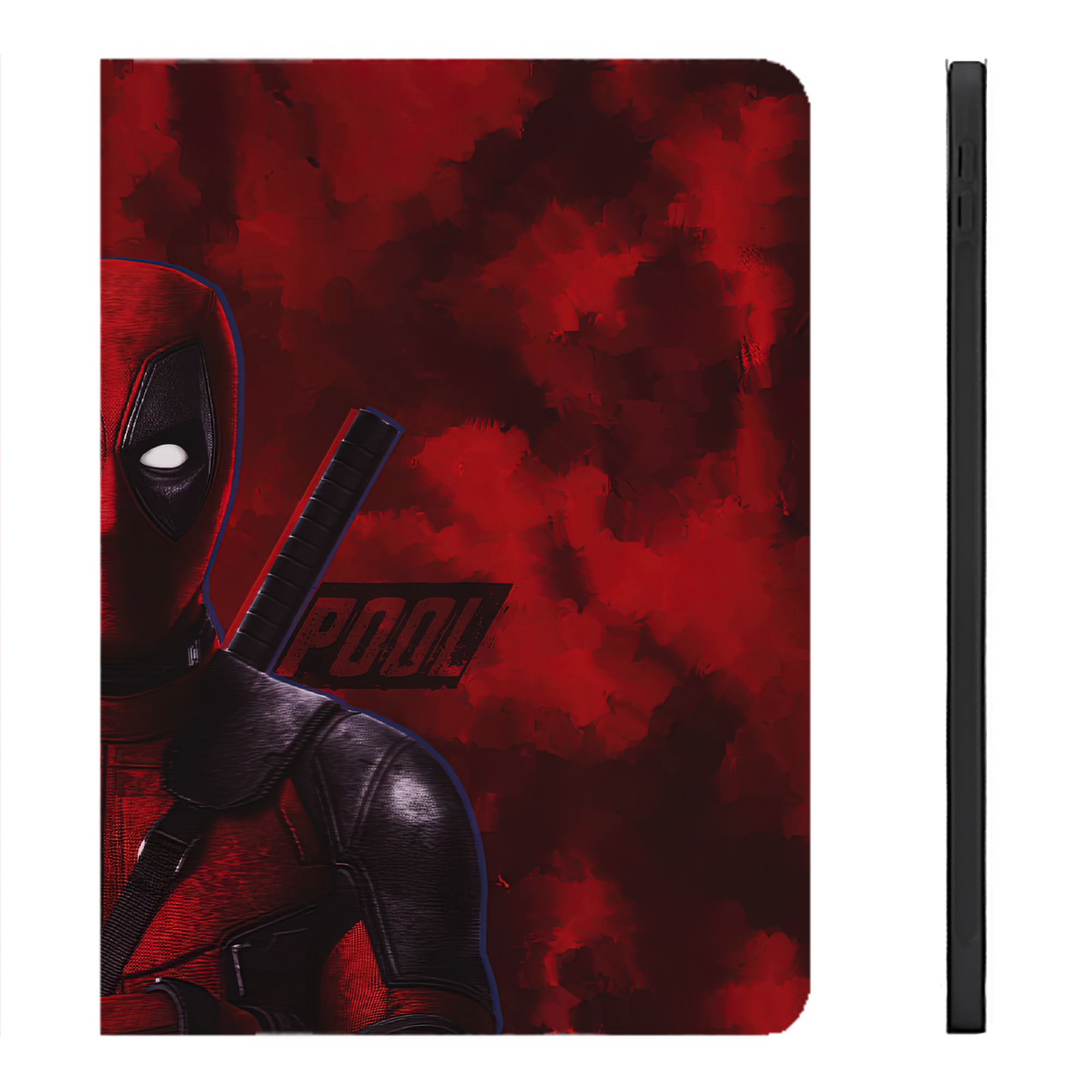 （画像用） Deadpool デッドプール IPadケース ペンホルダー付き ブックスタイルデザイン